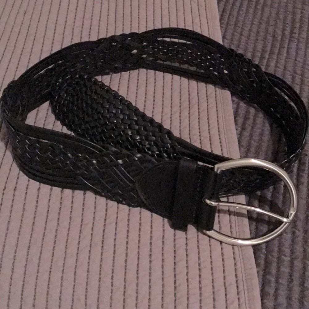 Black leather belt